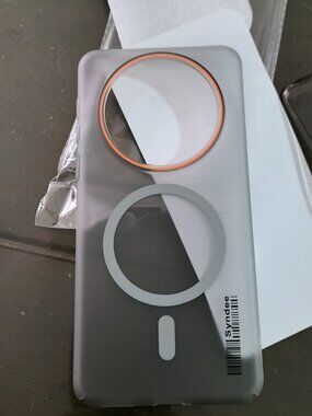 Premium Matte MagSafe Case | Grey Orange Contrast